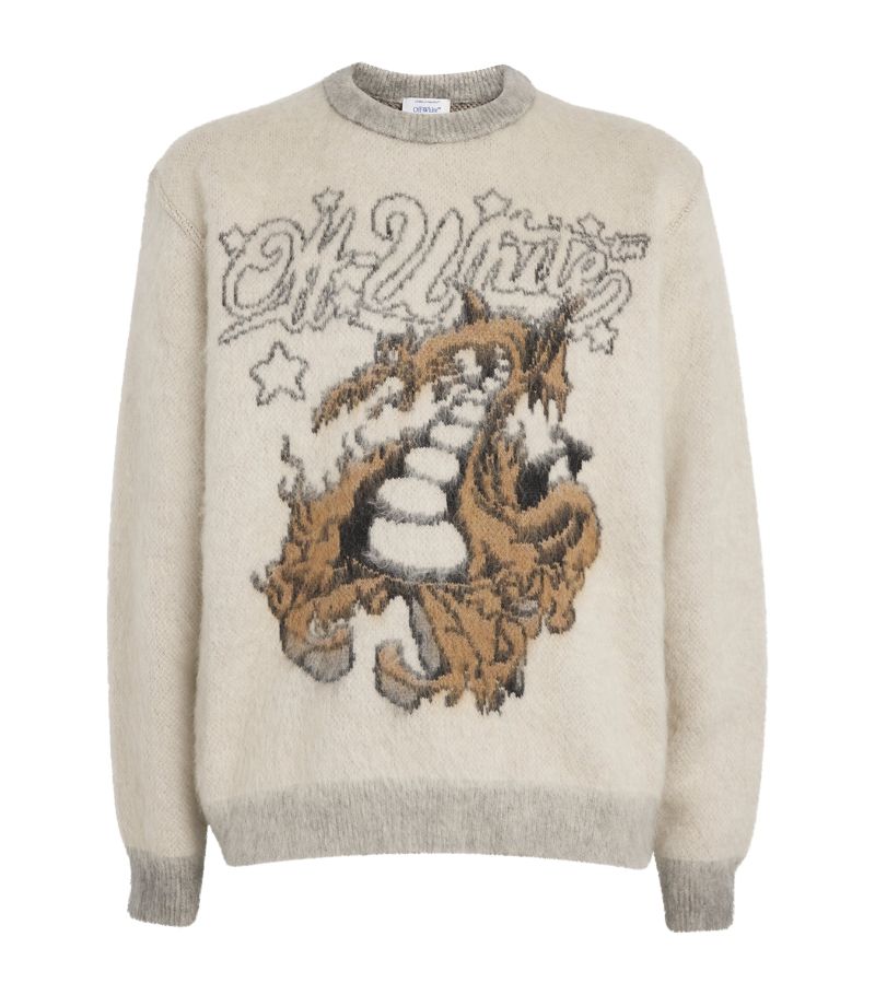 OFF-WHITE Off-White Mohair-Blend Dragon Sweater