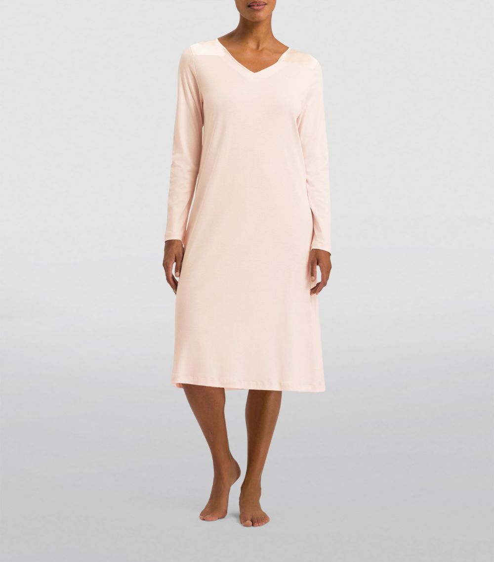 Hanro Hanro Cotton Long-Sleeve Emma Nightdress