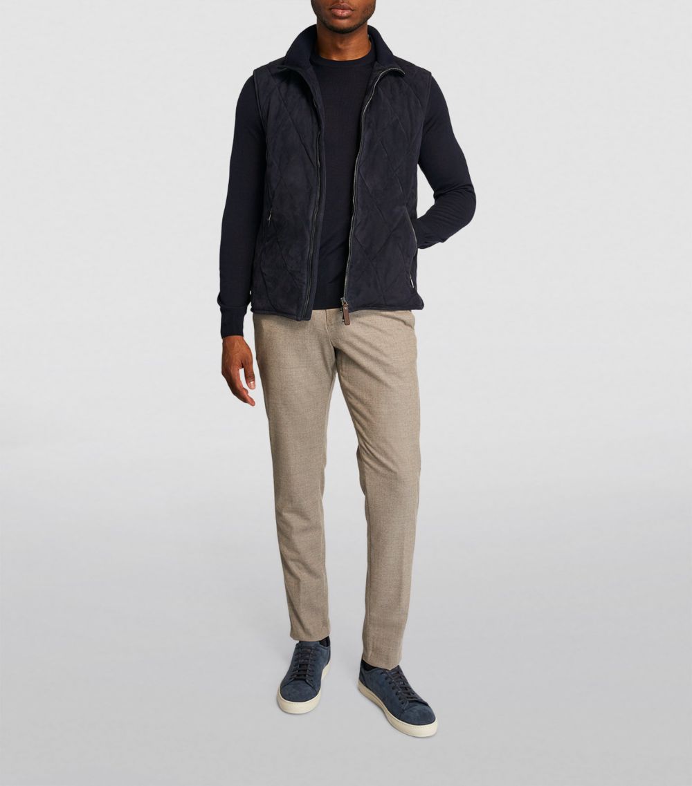 Canali Canali Suede Quilted Gilet