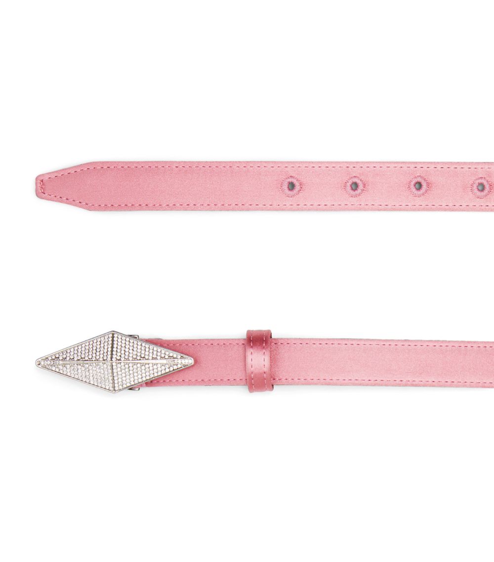 Jimmy Choo Jimmy Choo Satin Embellished Diamond Clasp Belt