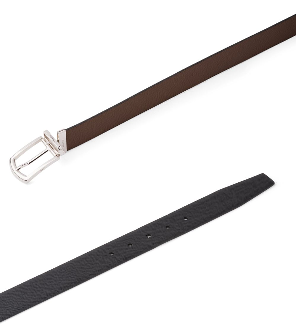 Prada Prada Saffiano Leather Reversible Belt