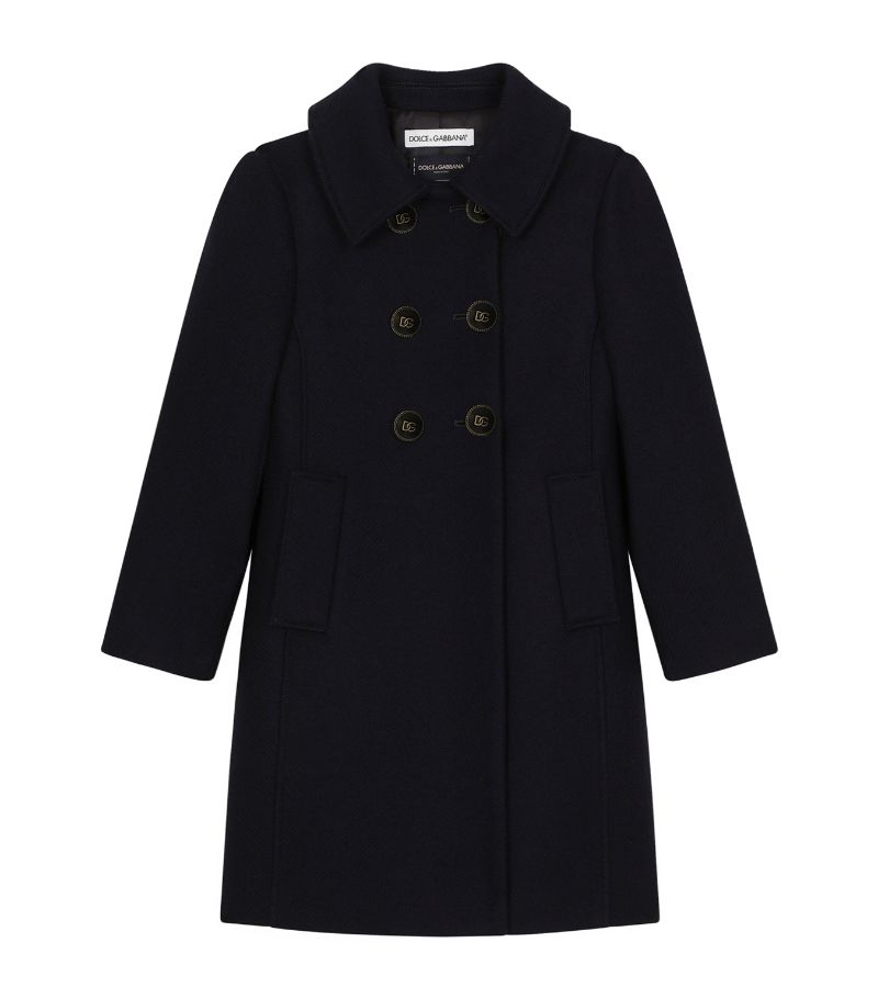 Dolce & Gabbana Dolce & Gabbana Kids Wool Logo-Button Overcoat (8-12+ Years)