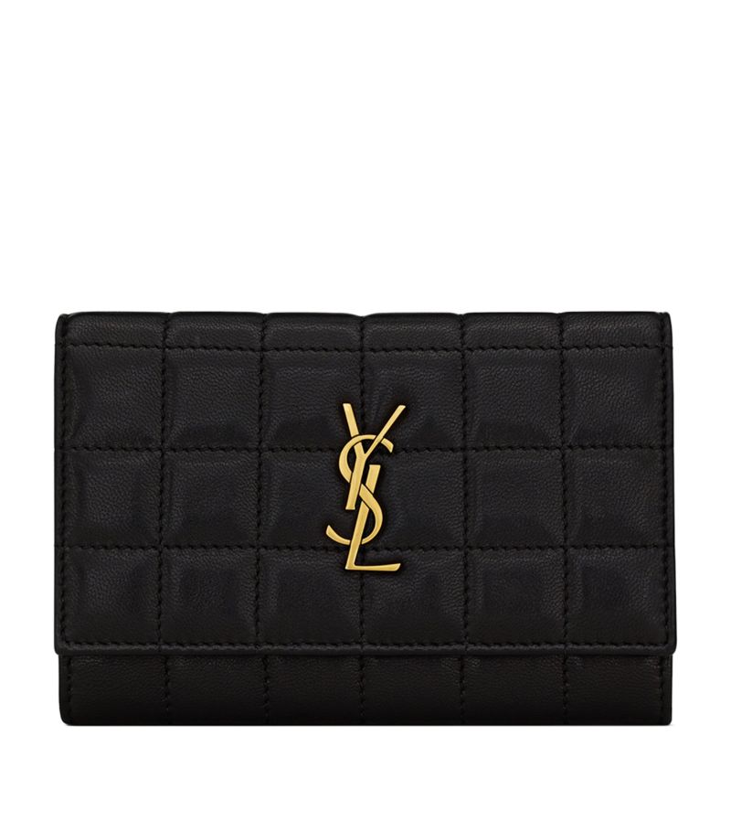 Saint Laurent Saint Laurent Leather Quilted Monogram Wallet