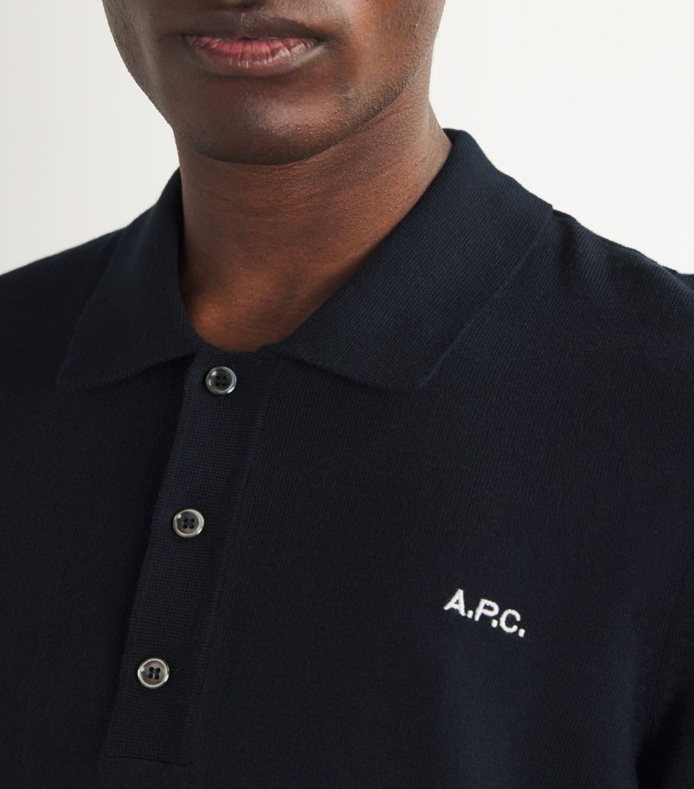 A.P.C. A. P.C. Cotton Knitted Polo Shirt