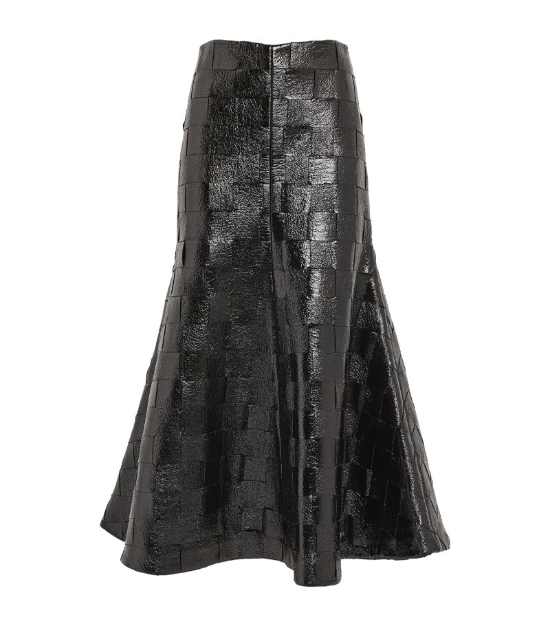 A.W.A.K.E. MODE A.W.A.K.E. Mode Faux Leather Woven Midi Skirt