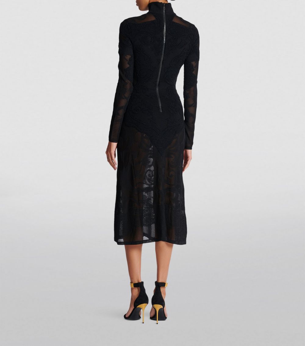 Balmain Balmain High-Neck Jacquard Dress