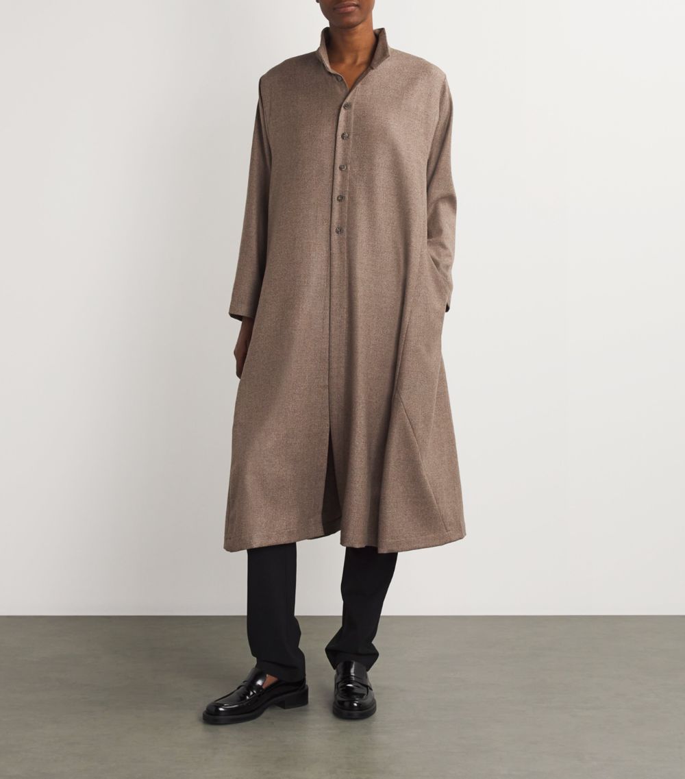 Eskandar Eskandar Wool-Silk Caucasus Shirt Dress