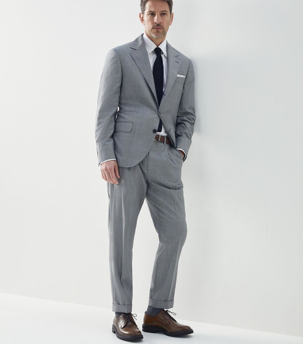 Brunello Cucinelli Brunello Cucinelli Virgin Wool Prince of Wales Check Trousers