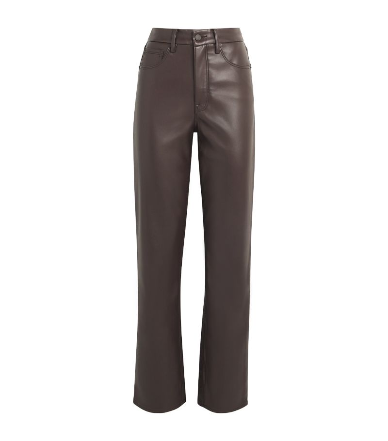 Good American Good American Faux Leather Good Icon Trousers