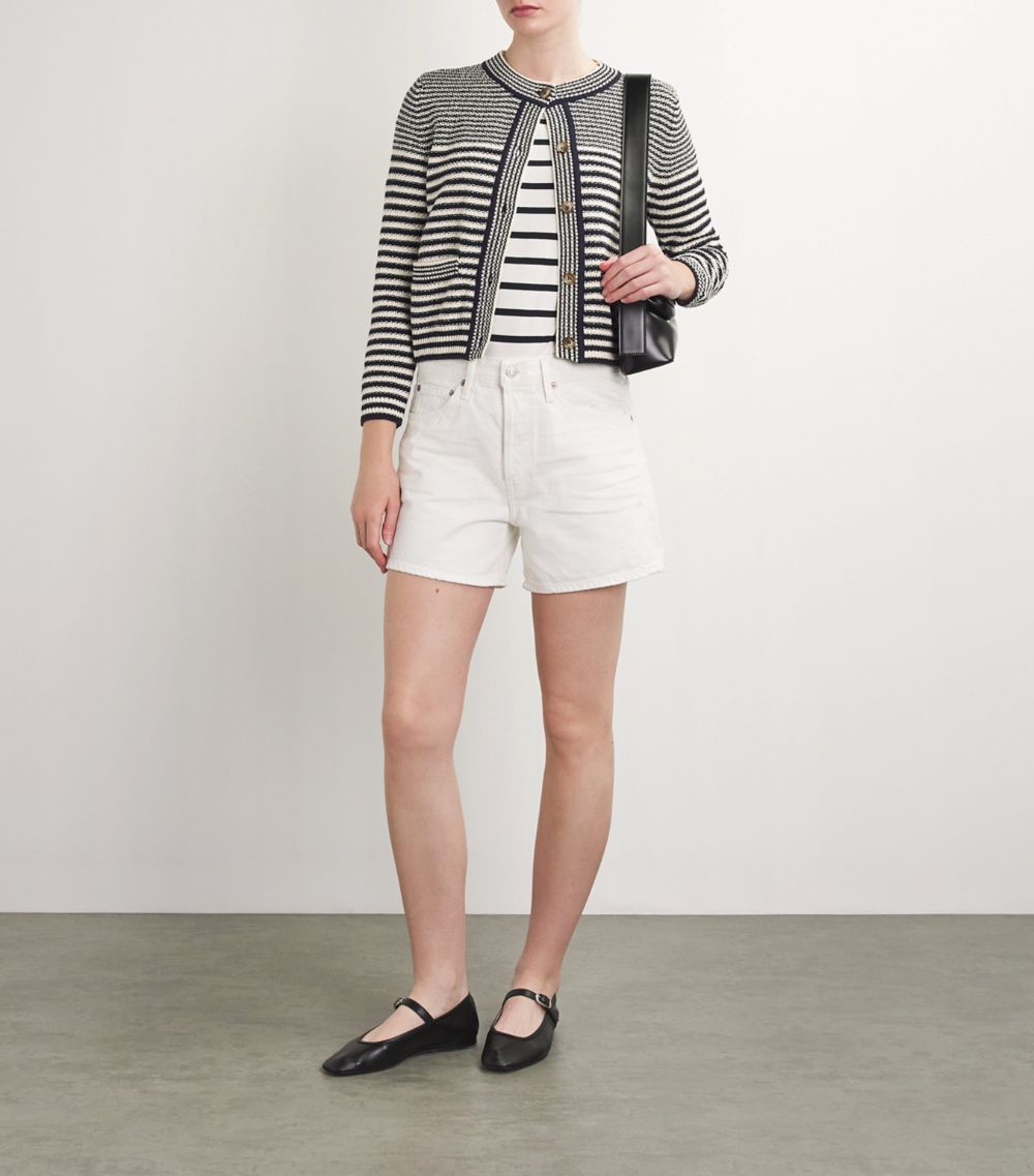 Frame Frame Cotton-Blend Striped Cardigan