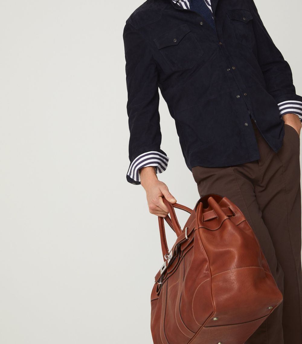 Brunello Cucinelli Brunello Cucinelli Leather Country Holdall