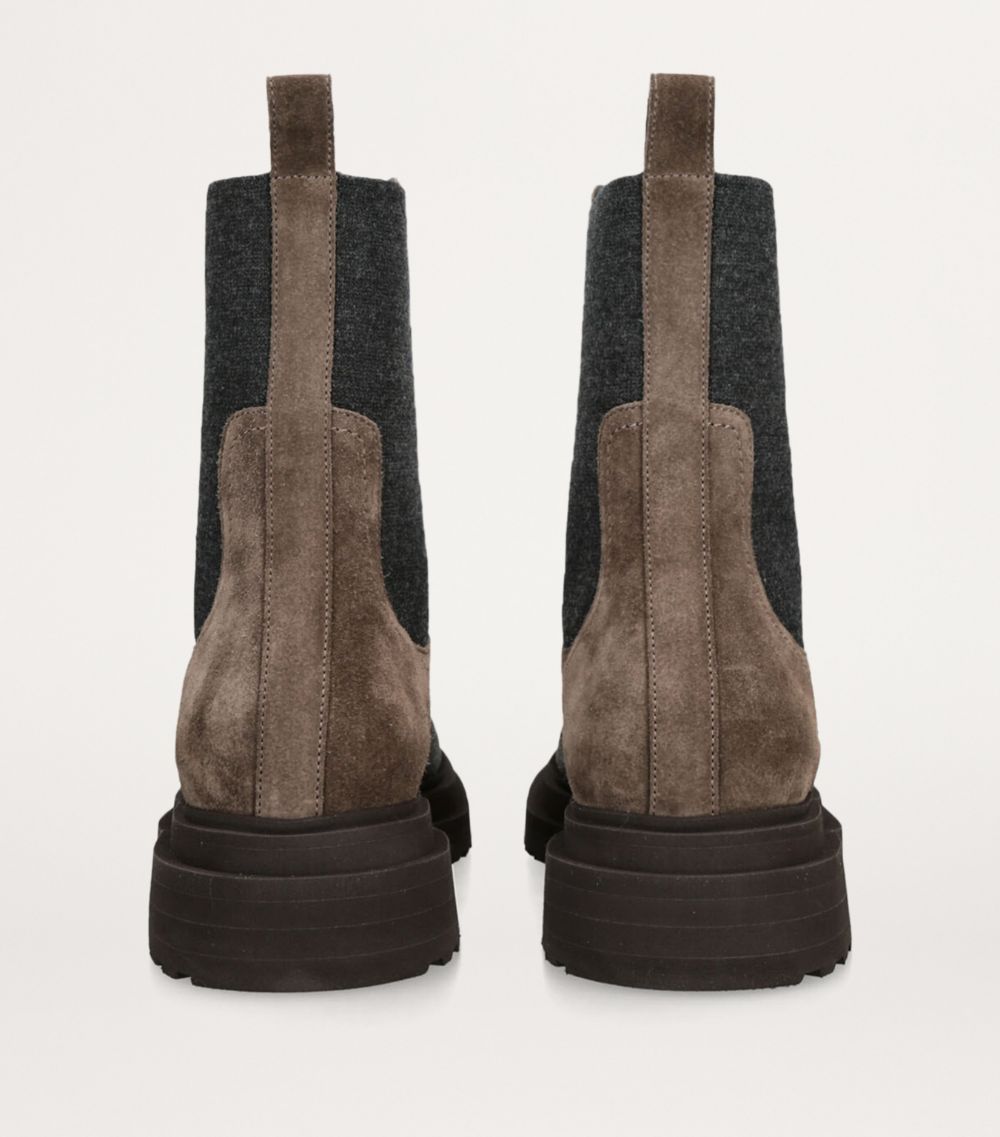 Brunello Cucinelli Brunello Cucinelli Suede Monili-Detail Chelsea Boots