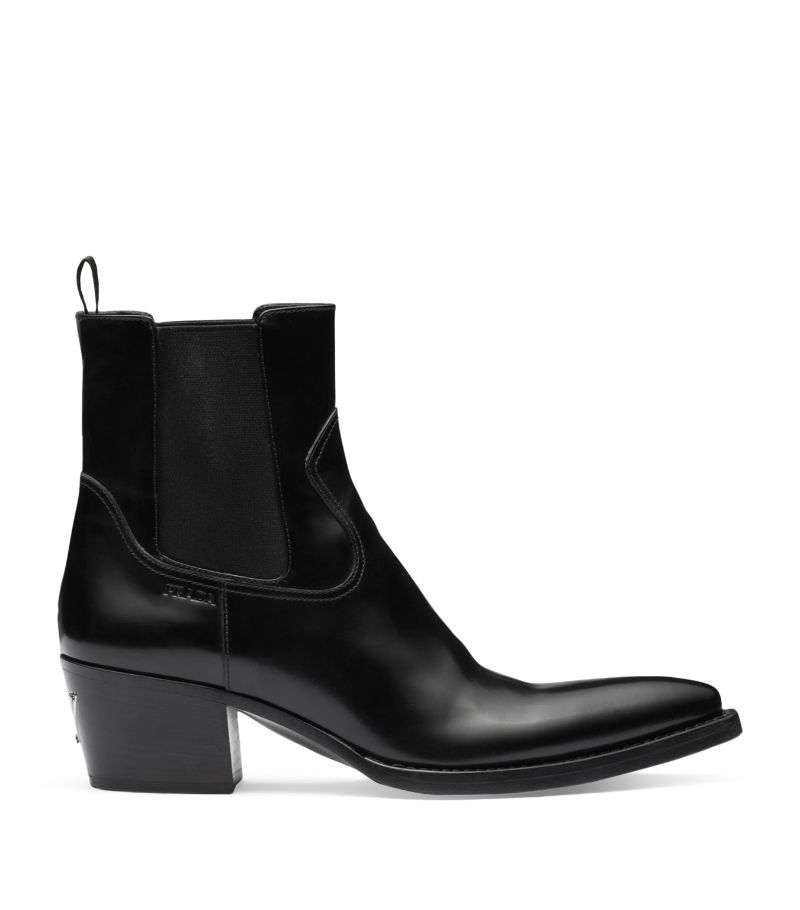 Prada Prada Brushed Leather Ankle Boots 55