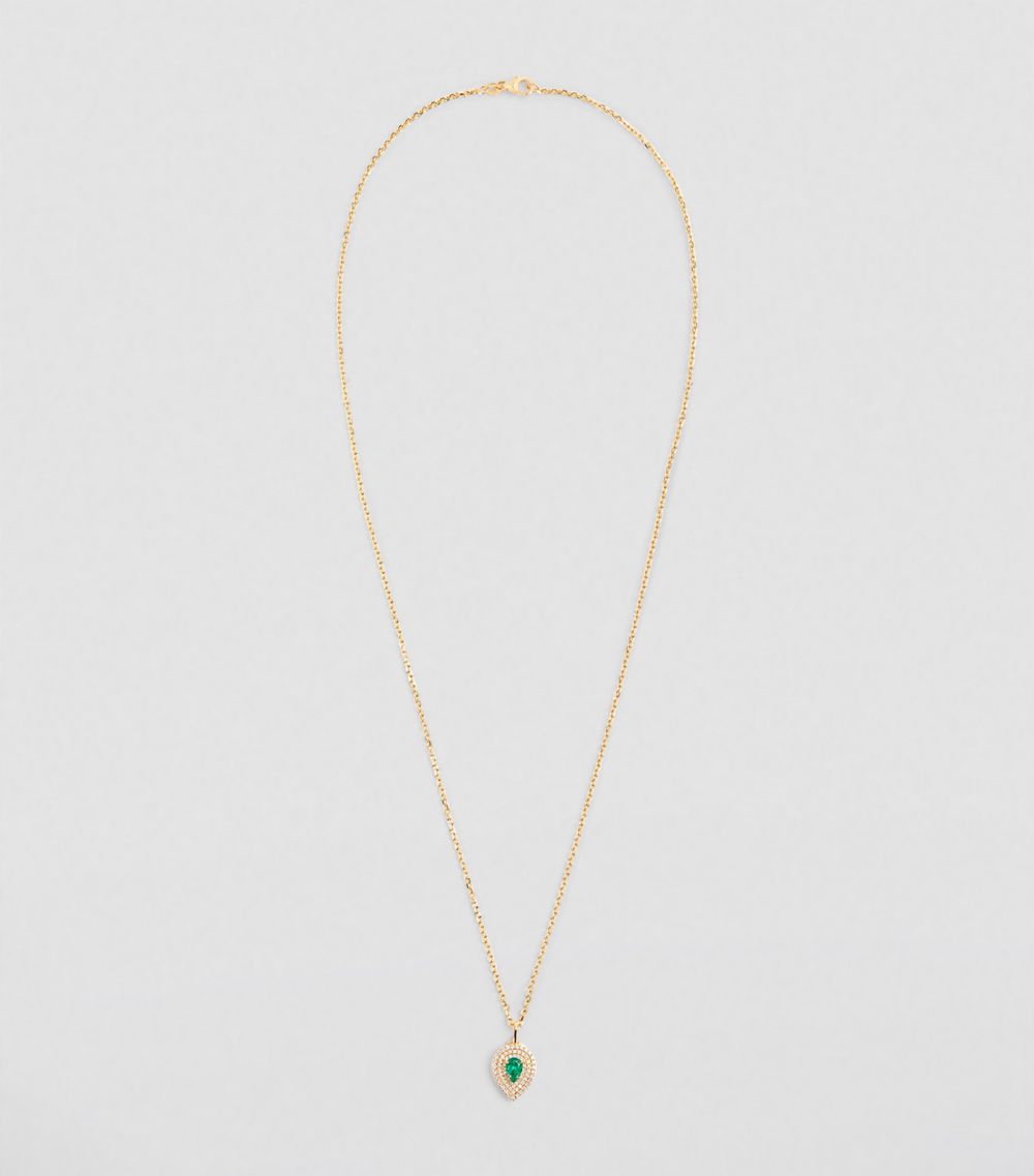 Anita Ko Anita Ko Yellow Gold, Diamond And Emerald Locket Necklace
