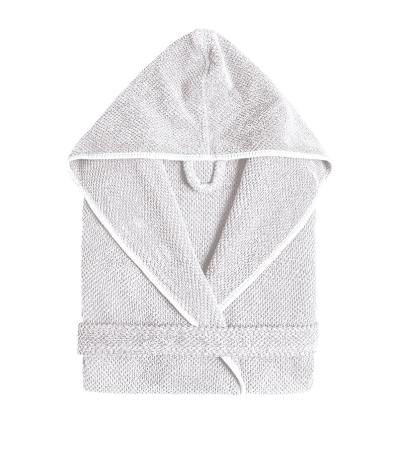 Graccioza Graccioza Cotton-Linen Waffle Hooded Bathrobe (Small-Medium)