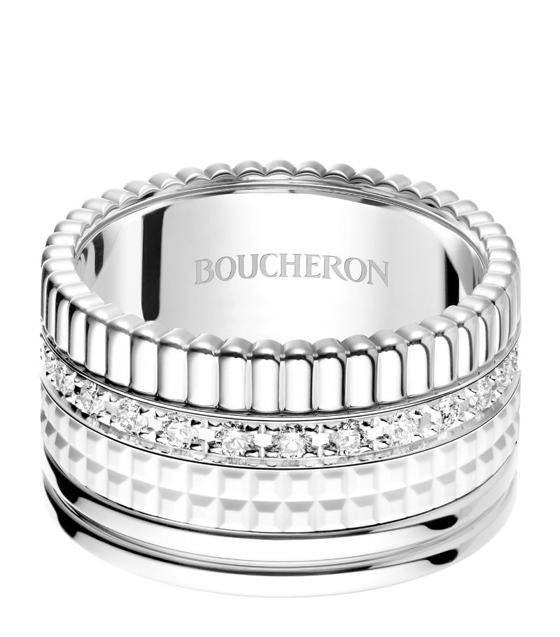 Boucheron Boucheron White Gold And Diamond Quatre Double White Edition Ring