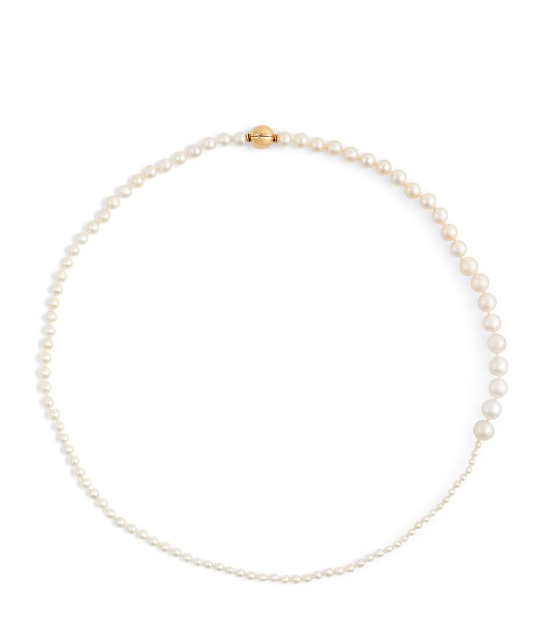Sophie Bille Brahe Sophie Bille Brahe Small Yellow Gold And Pearl Peggy Necklace