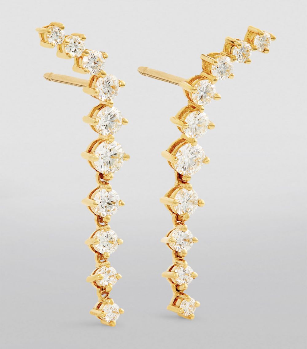 Melissa Kaye Melissa Kaye Mini Yellow Gold And Diamond Aria Dagger Earrings