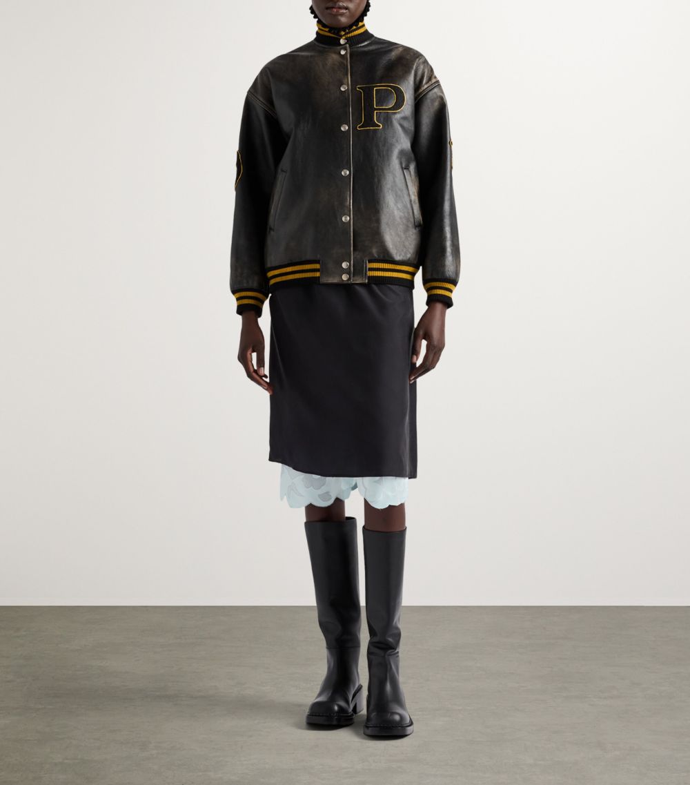 Prada Prada Leather Bomber Jacket