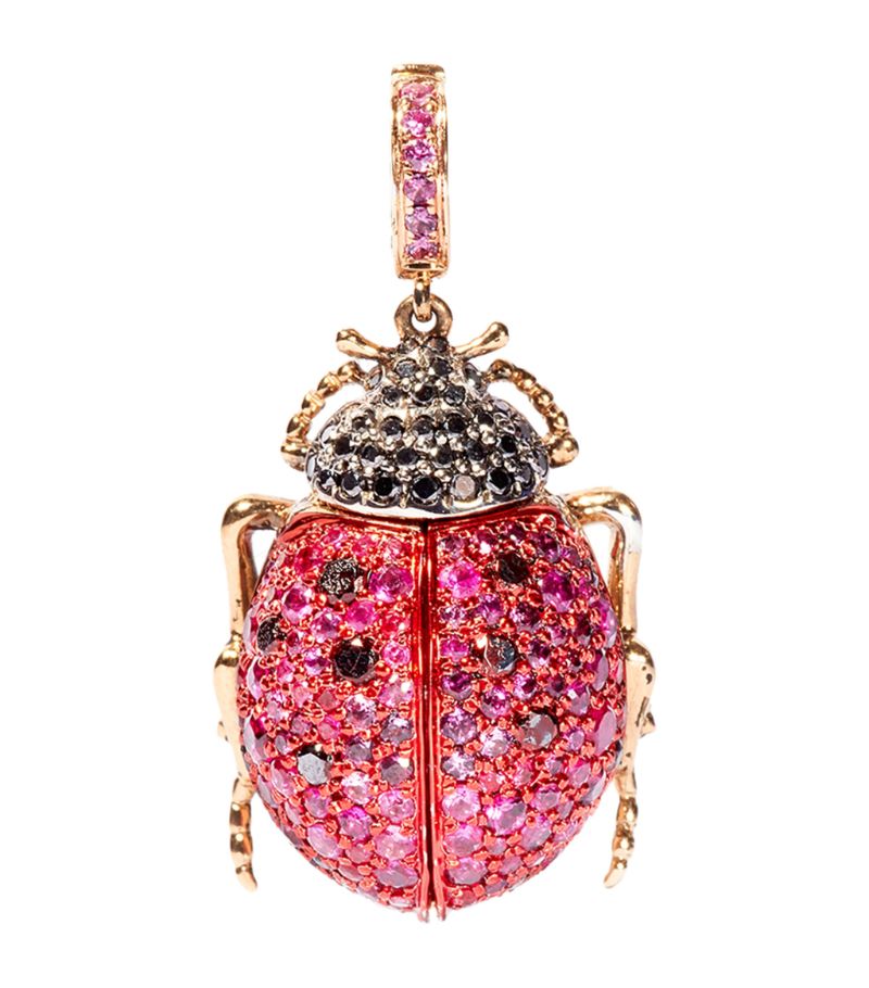 Annoushka Annoushka Yellow Gold, Diamond, Ruby And Sapphire Ladybird Locket