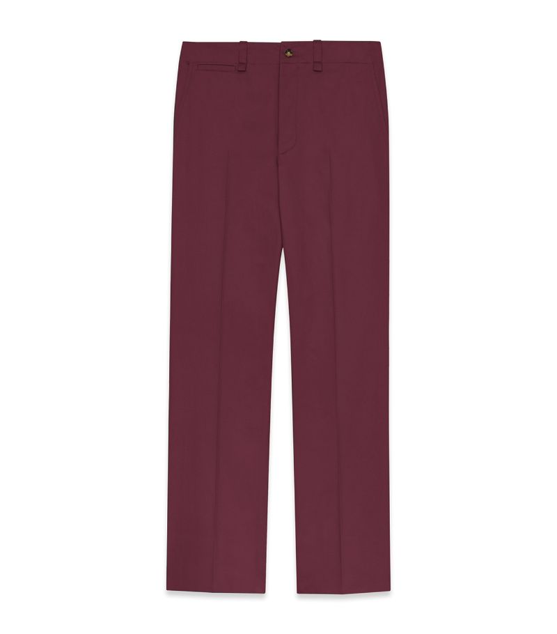 Saint Laurent Saint Laurent Cotton Straight-Leg Trousers