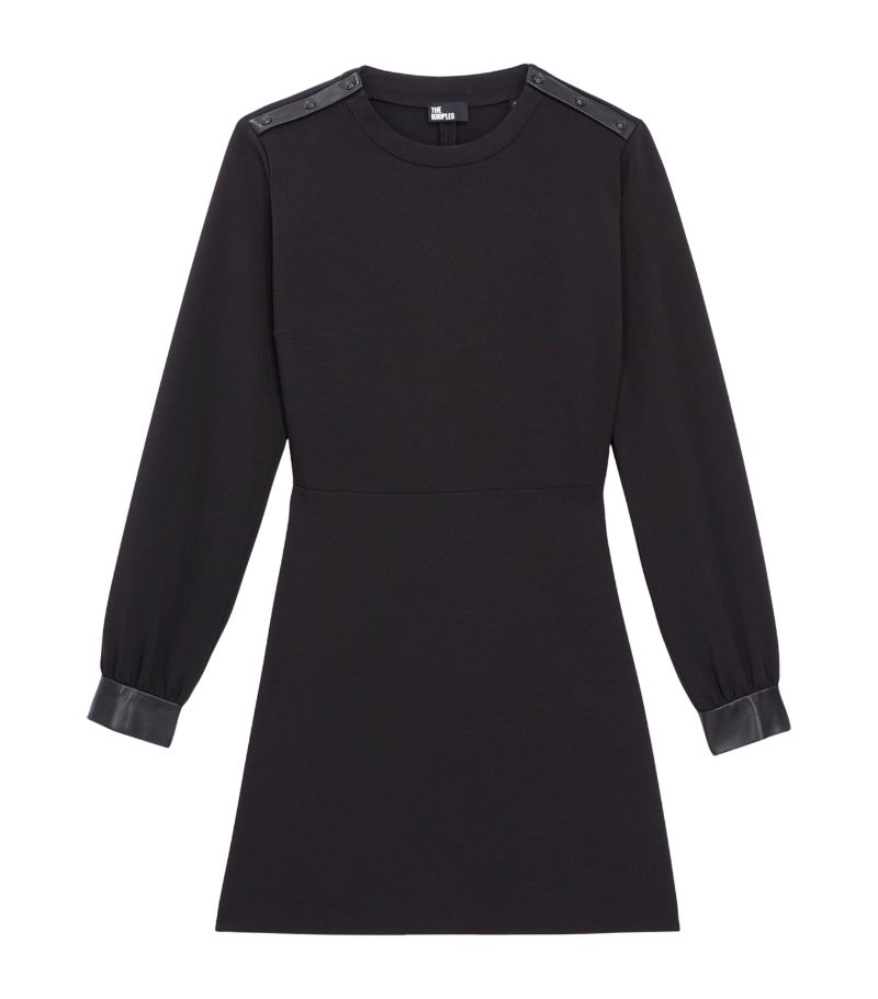 The Kooples The Kooples Leather-Trim Mini Dress