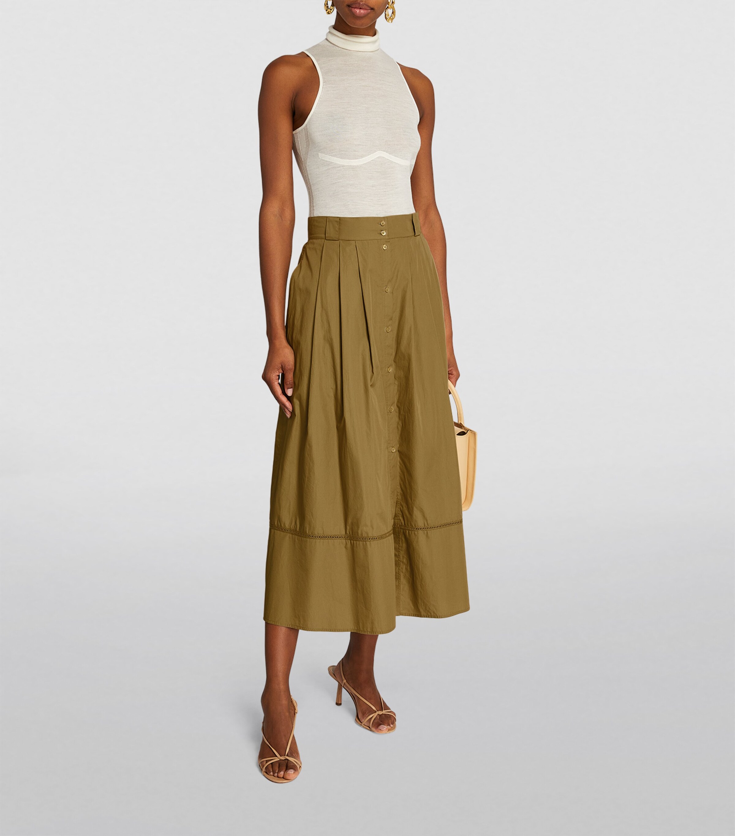 Max & Co. Max & Co. Cotton Poplin Midi Skirt