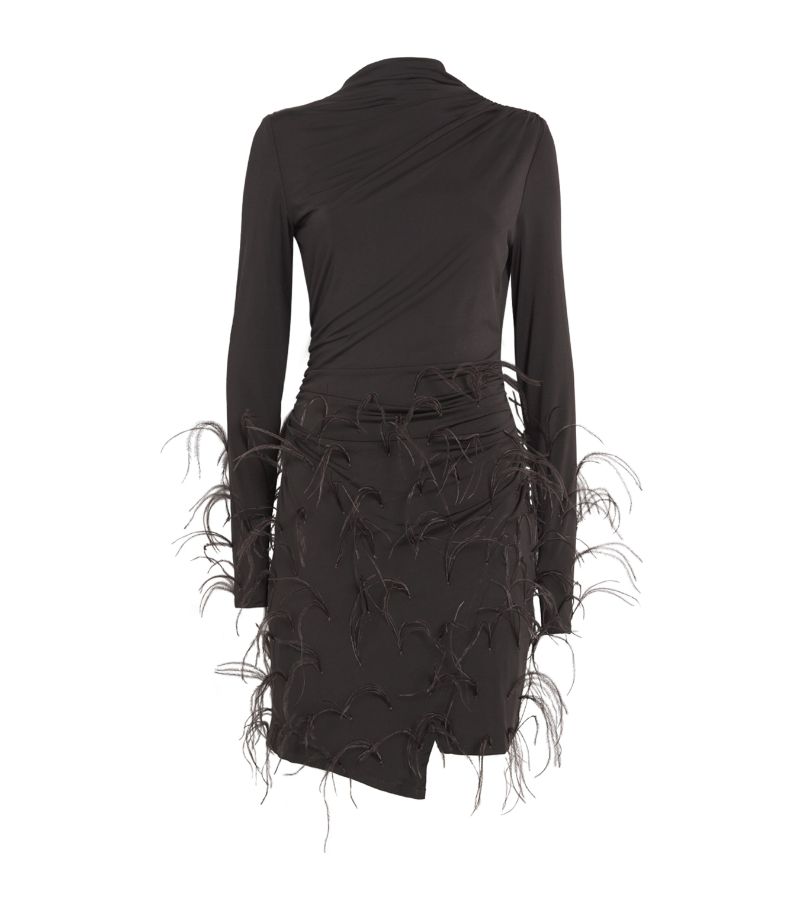 Lapointe Lapointe Feathered Mini Dress