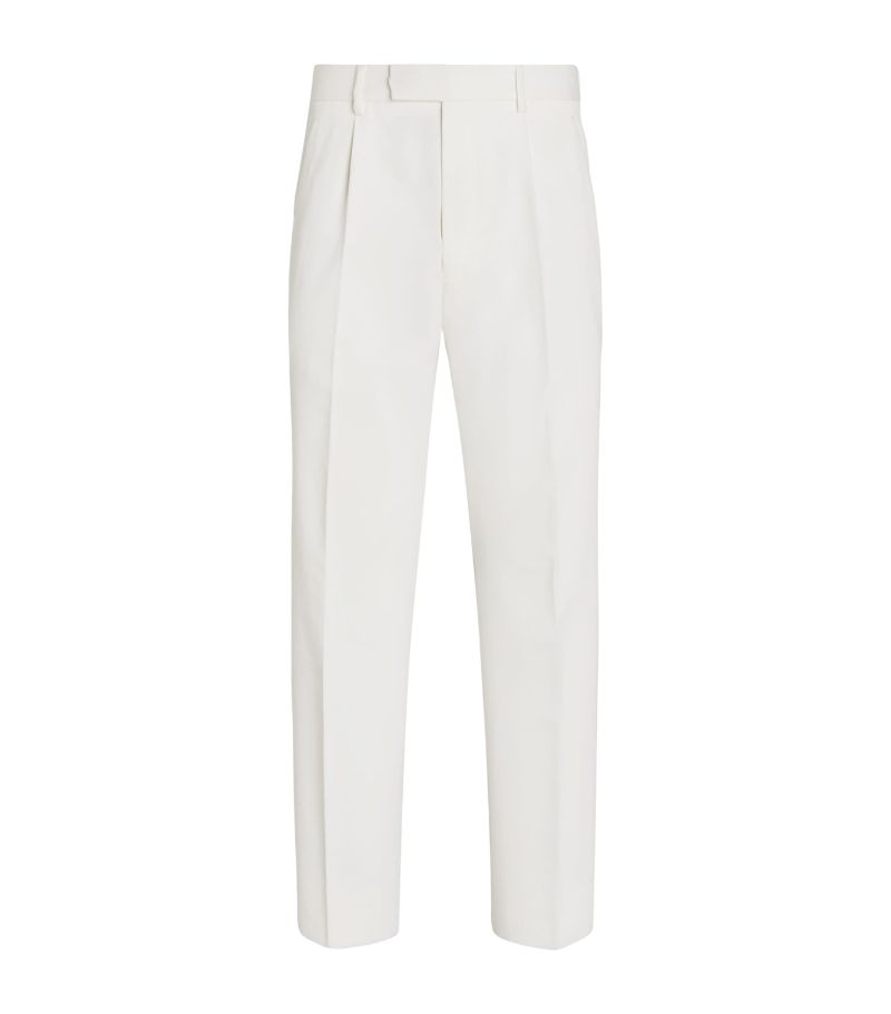 zegna Zegna Cotton-Wool Tailored Straight Trousers