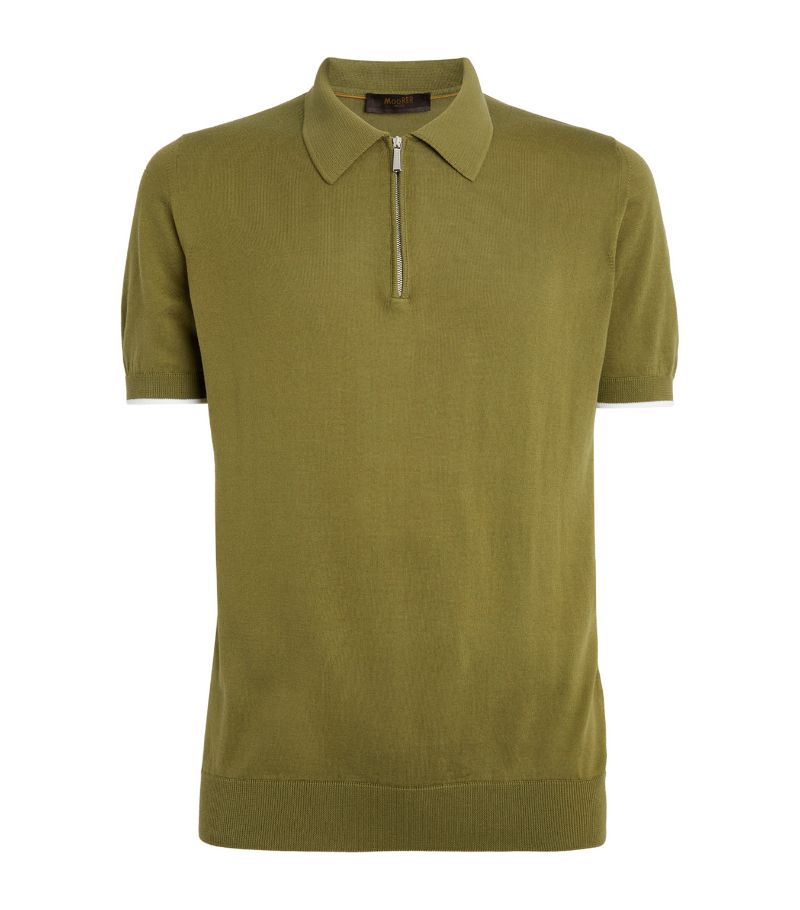 Moorer Moorer Cotton Quarter-Zip Polo Shirt