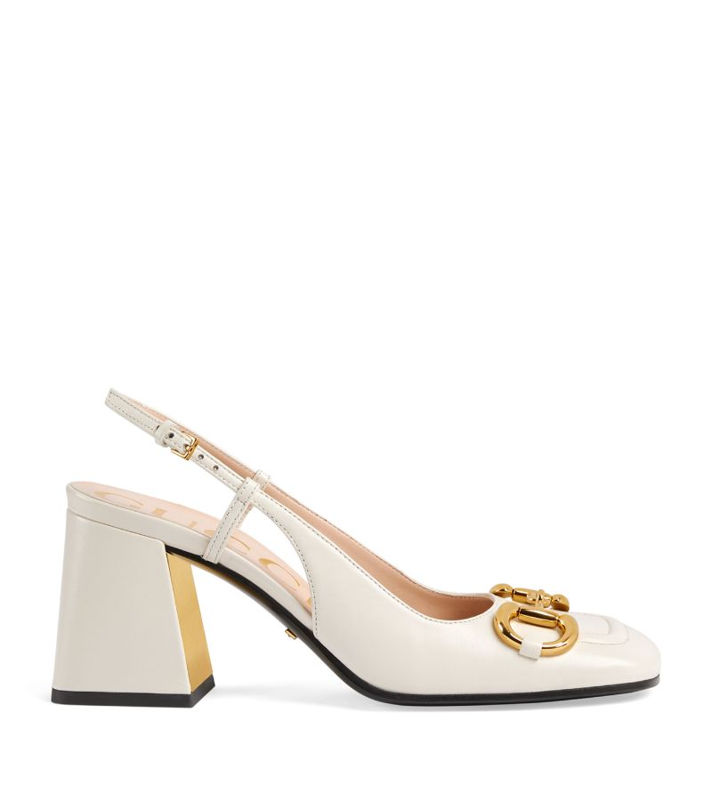 Gucci Gucci Leather Horsebit Slingback Pumps 75