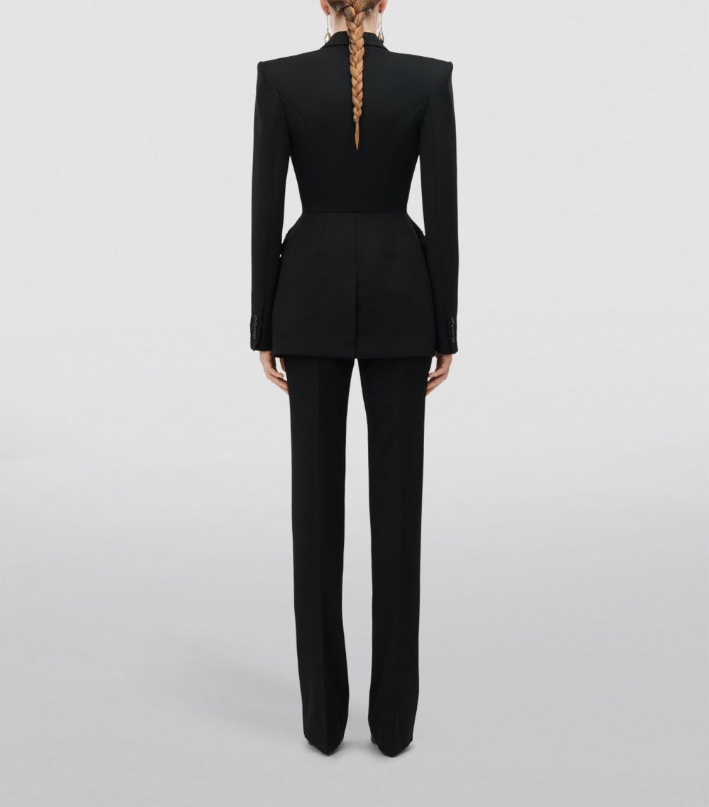 Alexander McQueen Alexander Mcqueen Wool High-Waisted Cigarette Trousers