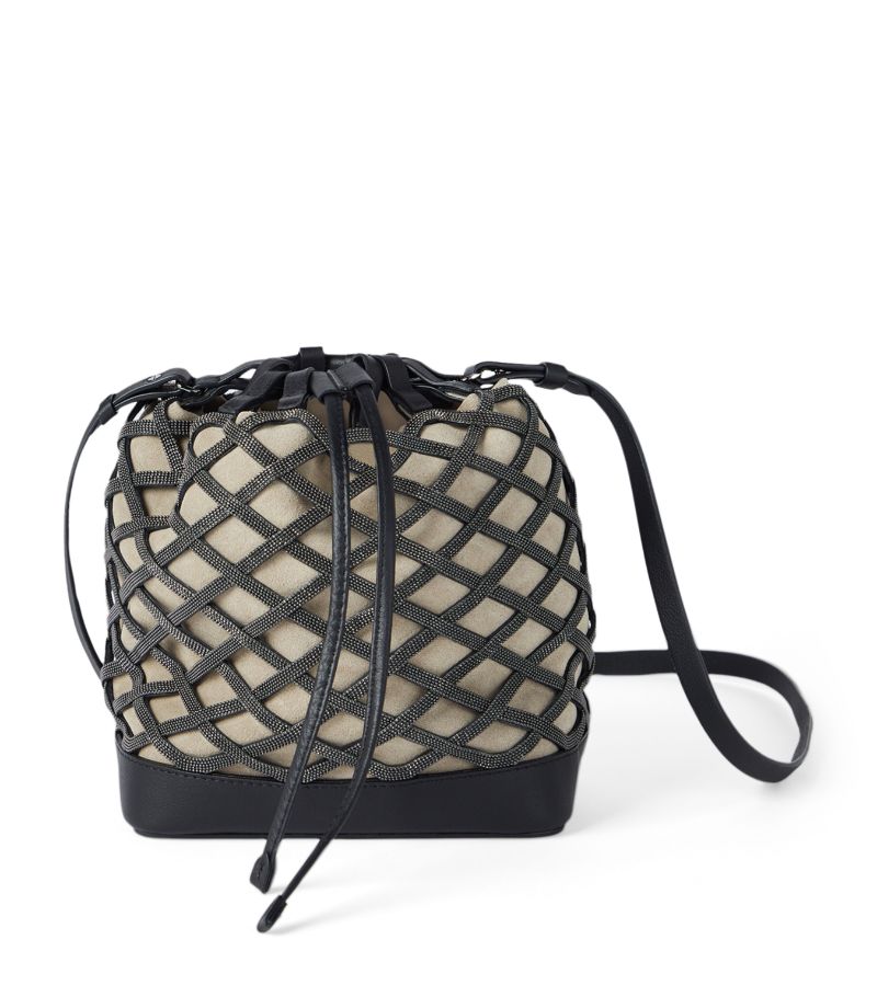 Brunello Cucinelli Brunello Cucinelli Leather Monili-Embellished Bucket Bag