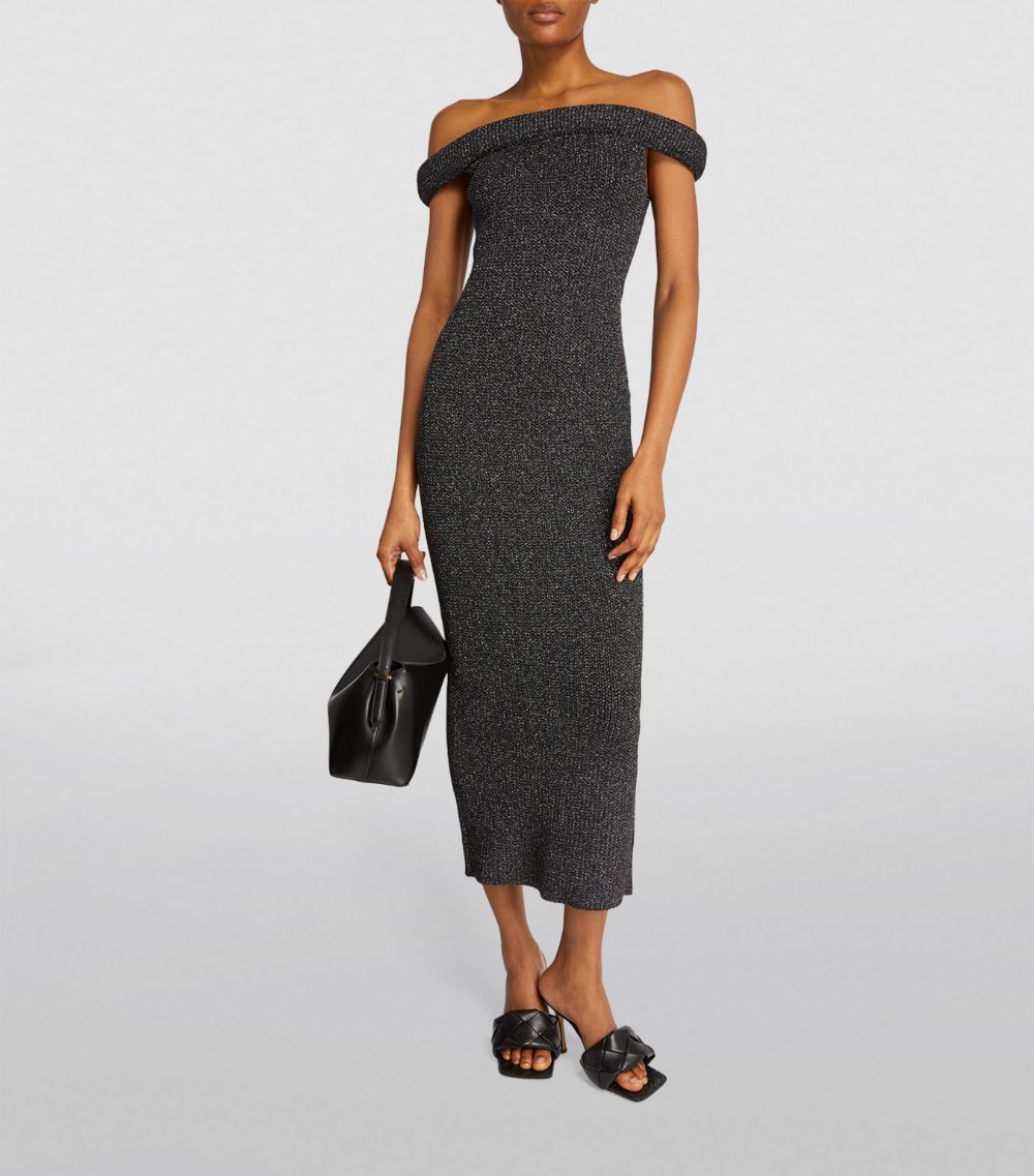 Toteme Toteme Lurex Knitted Off-The-Shoulder Dress