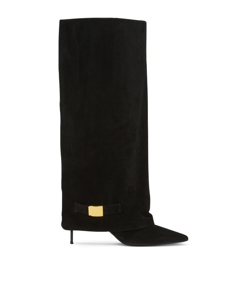 Balmain Balmain Suede Uma Knee-High Boots 95