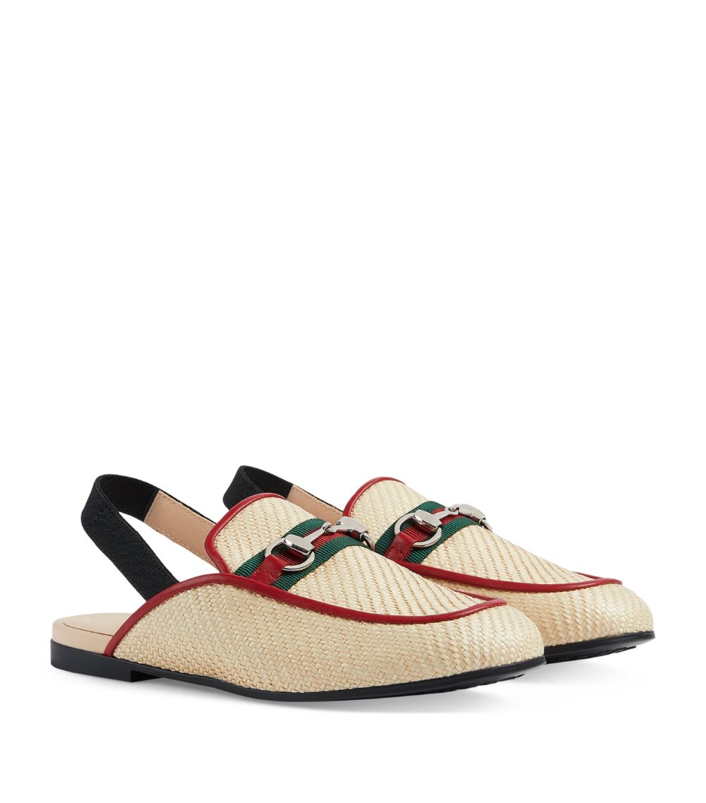 Gucci Gucci Kids Woven Princetown Horsebit Mules