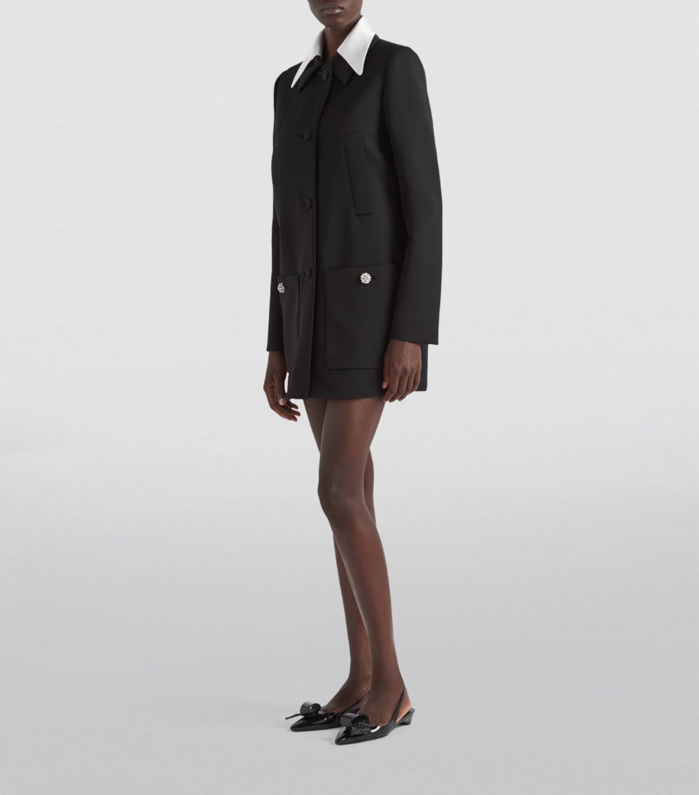 Prada Prada Wool Sateen Single-Breasted Coat