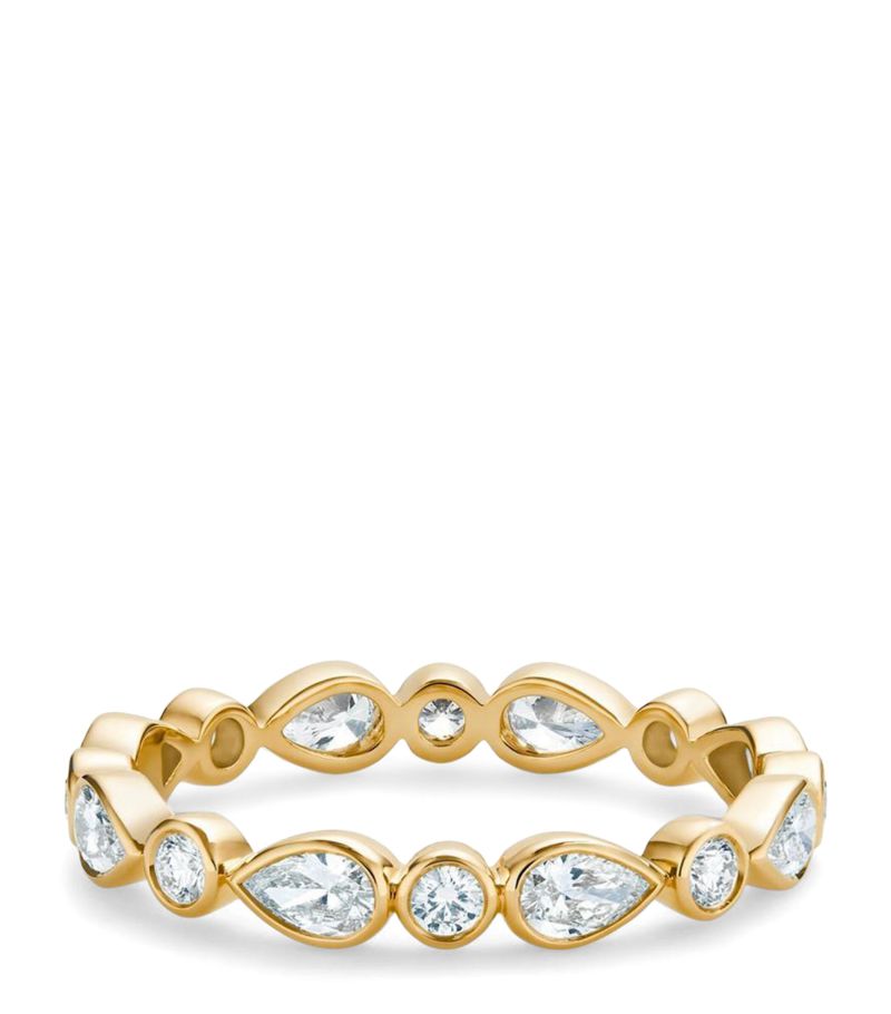 De Beers Jewellers De Beers Jewellers Yellow Gold And Diamond Petal Band