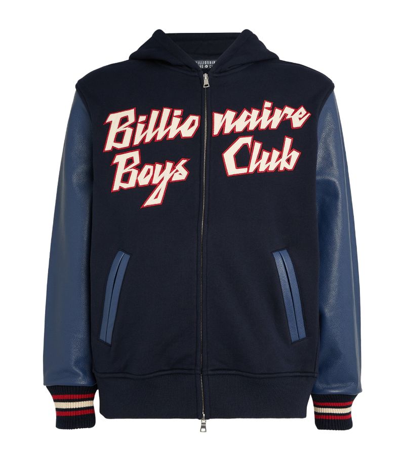 Billionaire Boys Club Billionaire Boys Club Leather-Sleeve Logo Hoodie