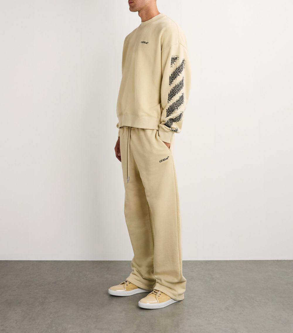 OFF-WHITE Off-White Cotton Pixelated Diagonal Stripe Sweatshirt