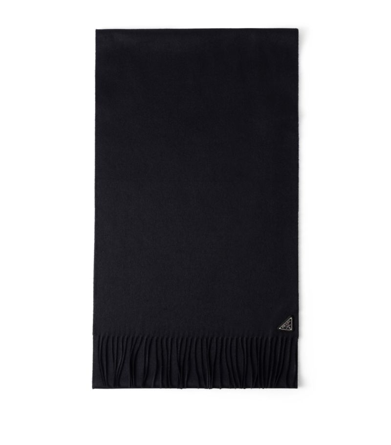 Prada Prada Silk-Cashmere Logo Scarf