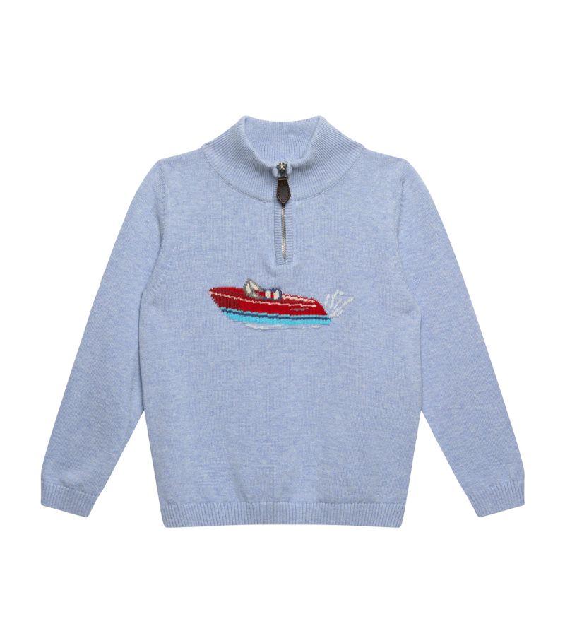 Trotters Trotters Speed Boat Half-Zip Sweater (6-11 Years)