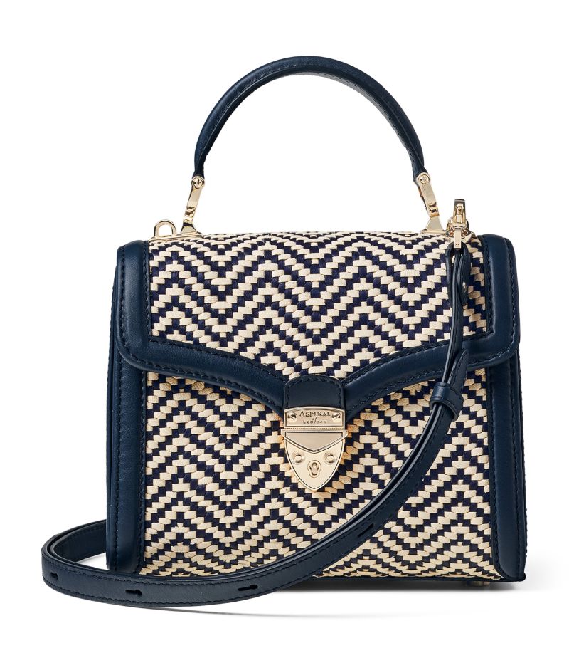  Aspinal Of London Midi Woven Mayfair Top-Handle Bag