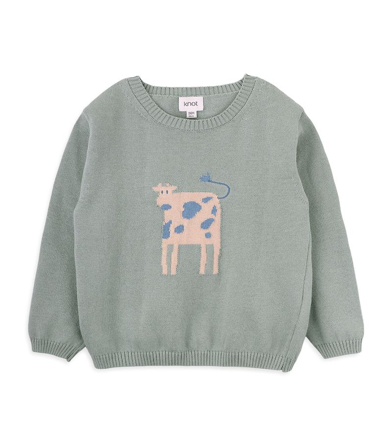  Knot Cotton Cow Sweater (3-8 Years)