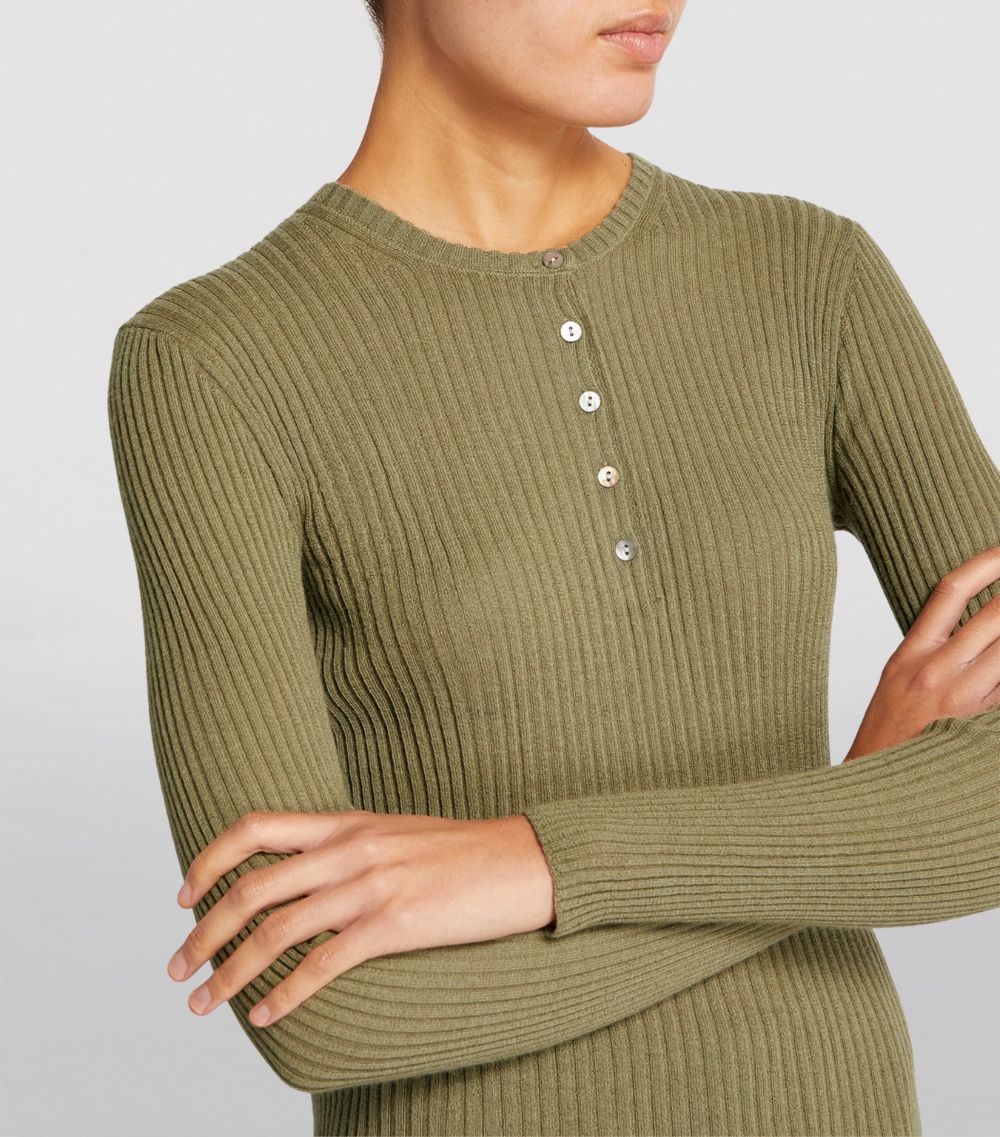 Vince Vince Ribbed Henley Top