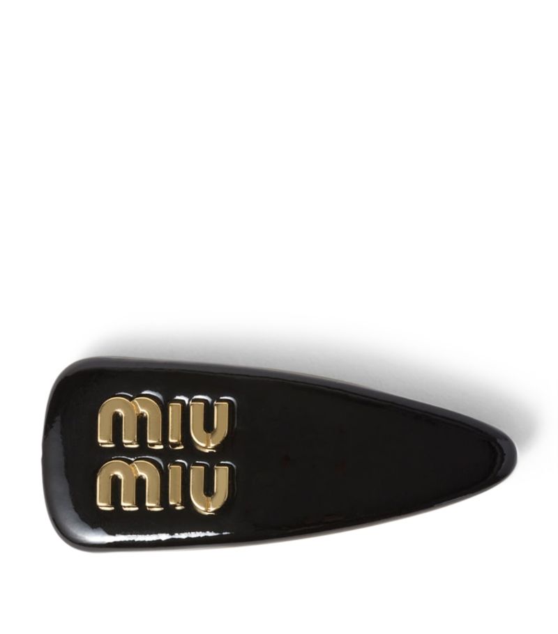 Miu Miu Miu Miu Leather Logo Hair Clip