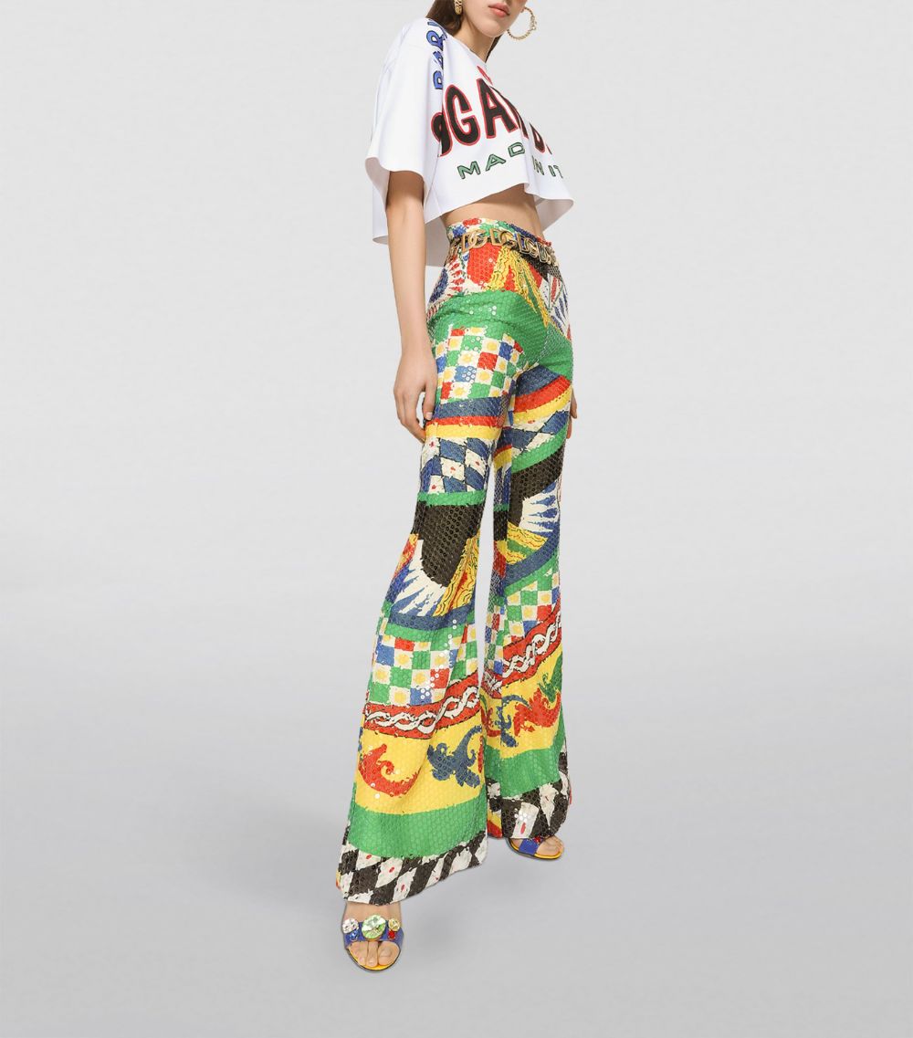 Dolce & Gabbana Dolce & Gabbana Carretto Print Flared Trousers