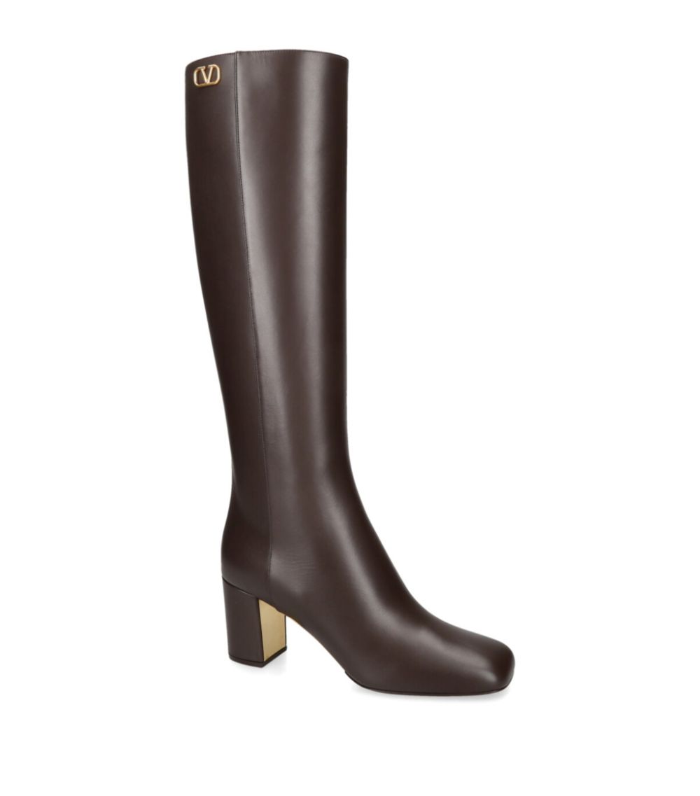 VALENTINO GARAVANI Valentino Garavani Leather Golden Walk Knee-High Boots 80