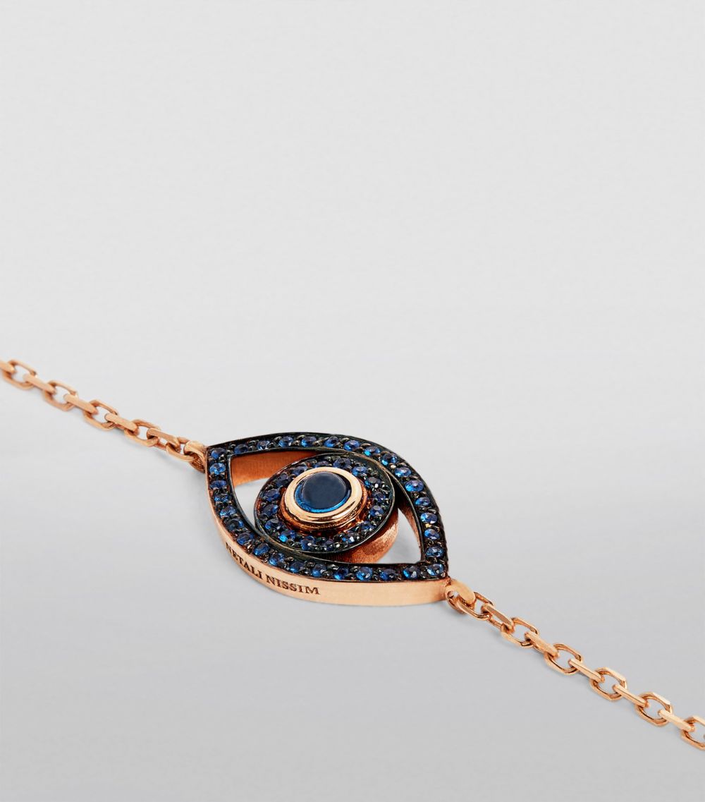 Netali Nissim Netali Nissim Rose Gold And Blue Sapphire Mini Eye Bracelet