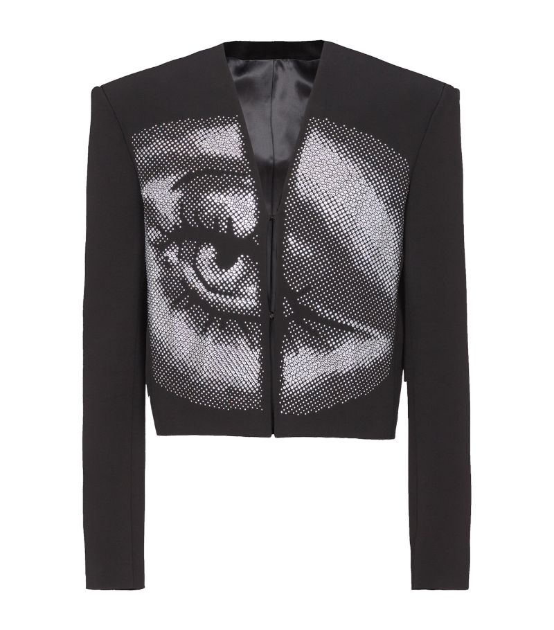 Balmain Balmain Embellished Eye Cropped Jacket